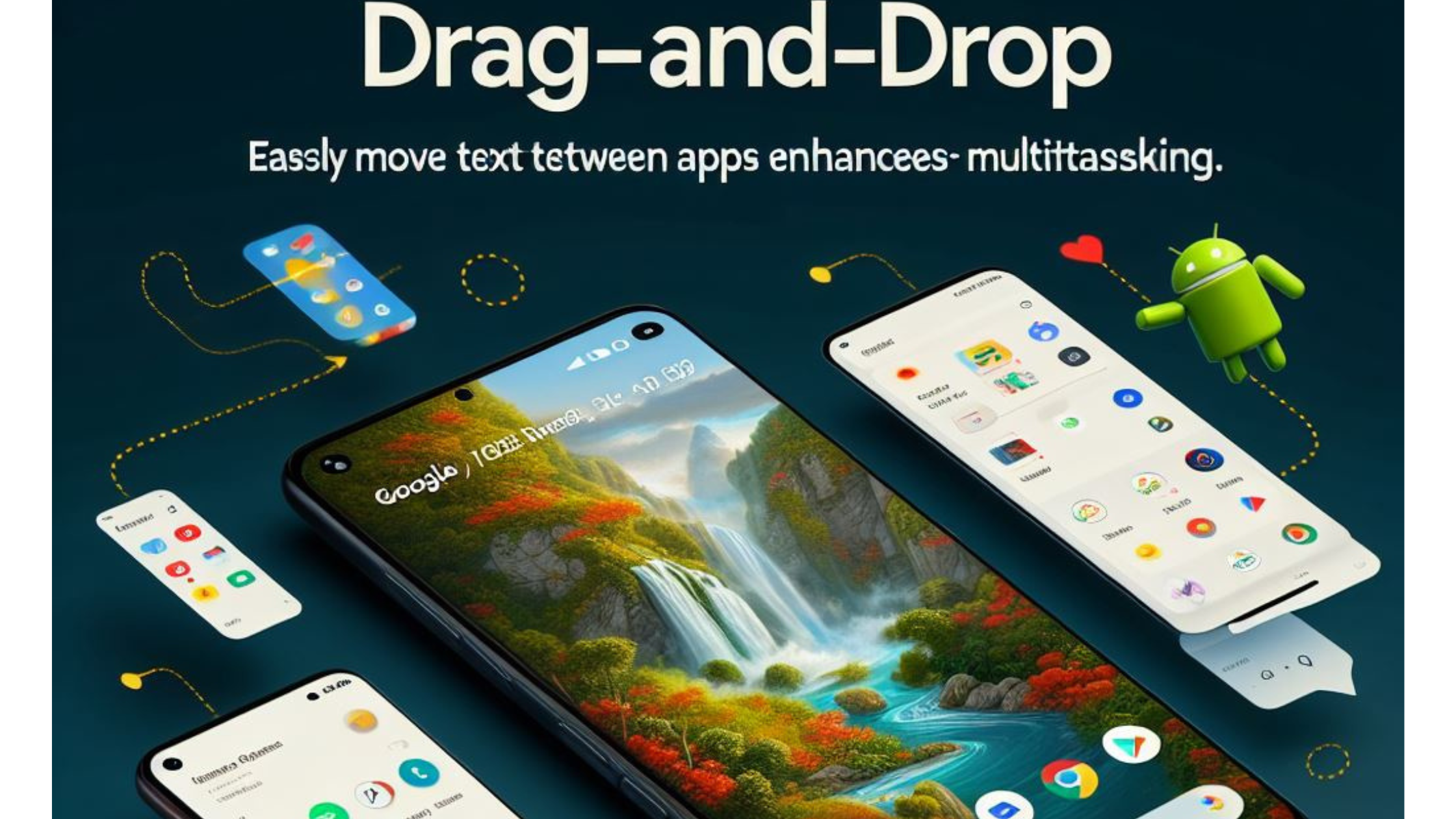 Android 14's drag-and-drop feature enhances multitasking. Easily move text between apps on Google Pixel 8 Pro or Samsung Galaxy S23 Ultra, streamlining user interactions.